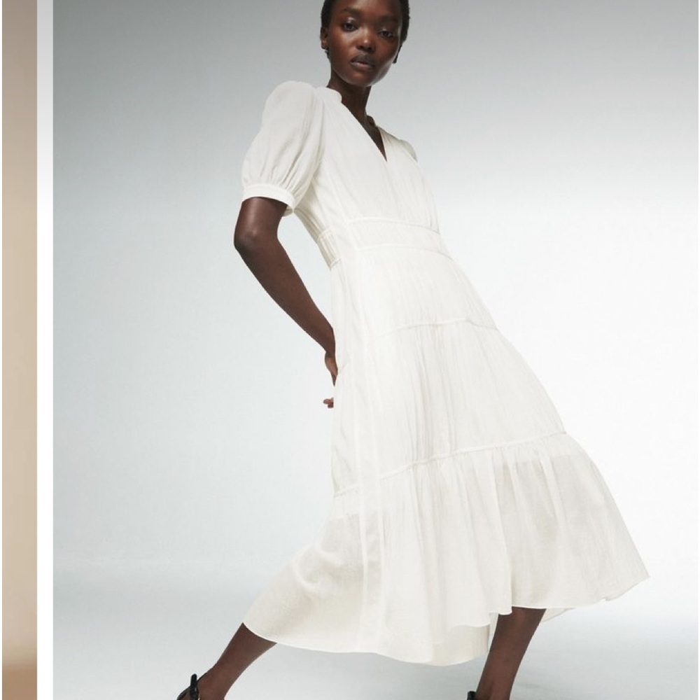 ME + EM Gathered Cotton Midi Dress